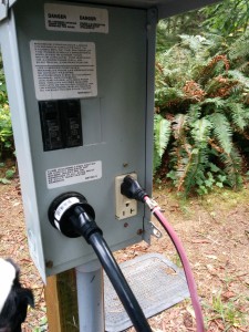 Plugged in to a TT-30 outlet at a camp site
